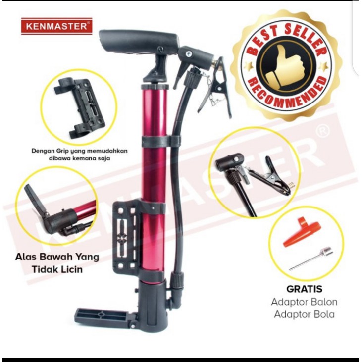 KENMASTER Pompa Mini Ban Sepeda Kompaan Motor Bola Manual Hidrolik Kompa Angin Tangan