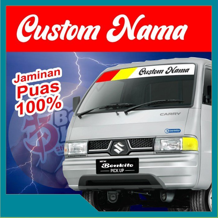 Stiker Custom Skotlet Kaca Depan Mobil Pickup Carry