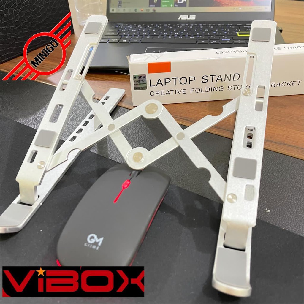 Stand Holder Laptop Folding Braket vibox Dudukan Lipat Anti Slip Alas Brakets Pendingin Ipad Tablet