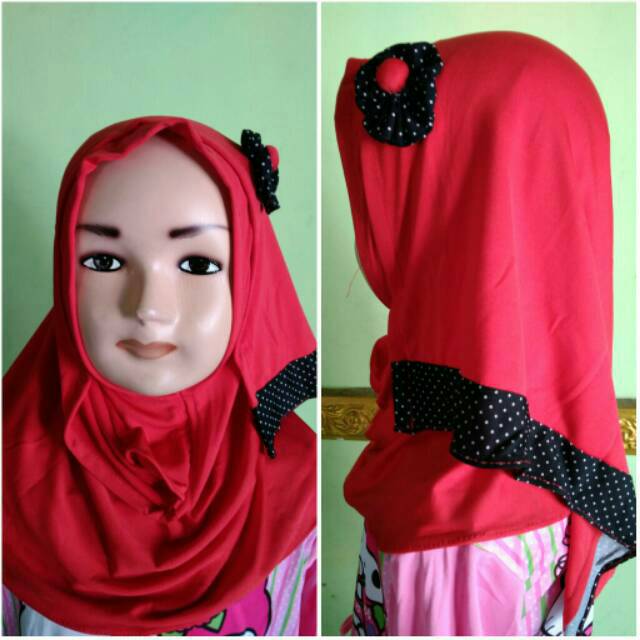 Pashmina Instan Bunga Jilbab Kerudung Langsung Bayi Anak Murah Grosir