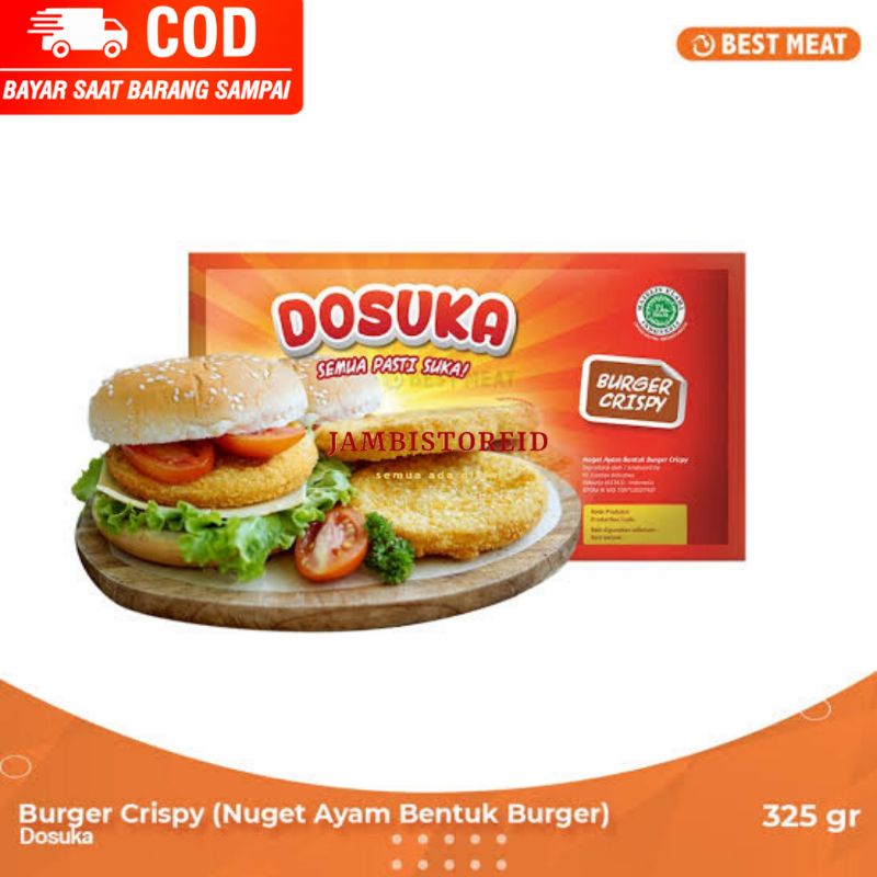 

(JAMBISTOREID) JAMBI LANGSUNG KIRIM Dosuka Burger Crispy Nugget Ayam Bentuk Burger 250gram Ham Daging Isi Burger Sandwich Frozen Food Jambi