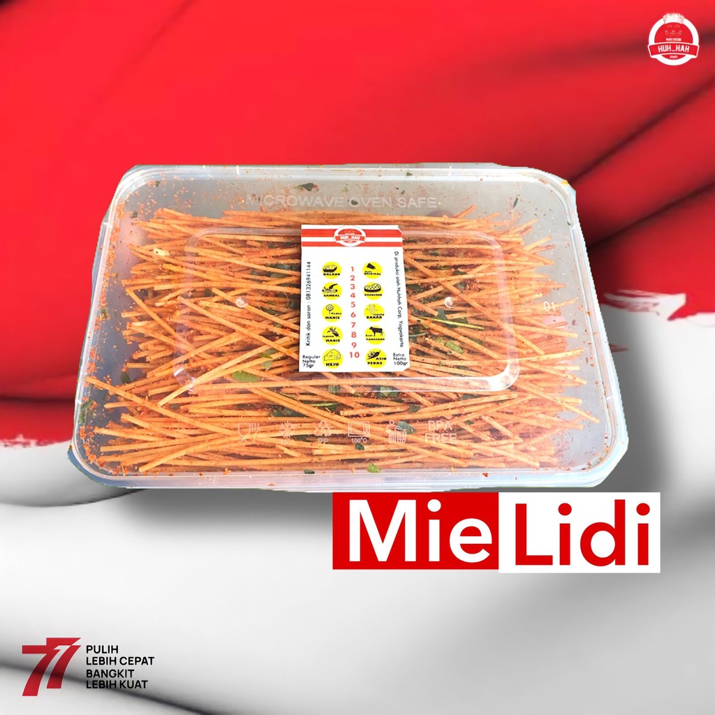 

Mie Lidi Panjang Pedas Daun Jeruk Cemilan Huhhah Box Enak