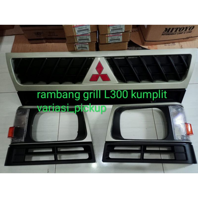 Rambang grill Mitsubishi L300 satu set kumplit sama lampu sein samping depan