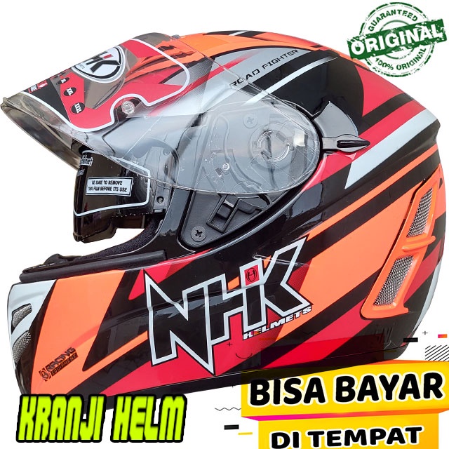 Helm / Helm fullface / Helm nhk terminator race 03 black orange termurah