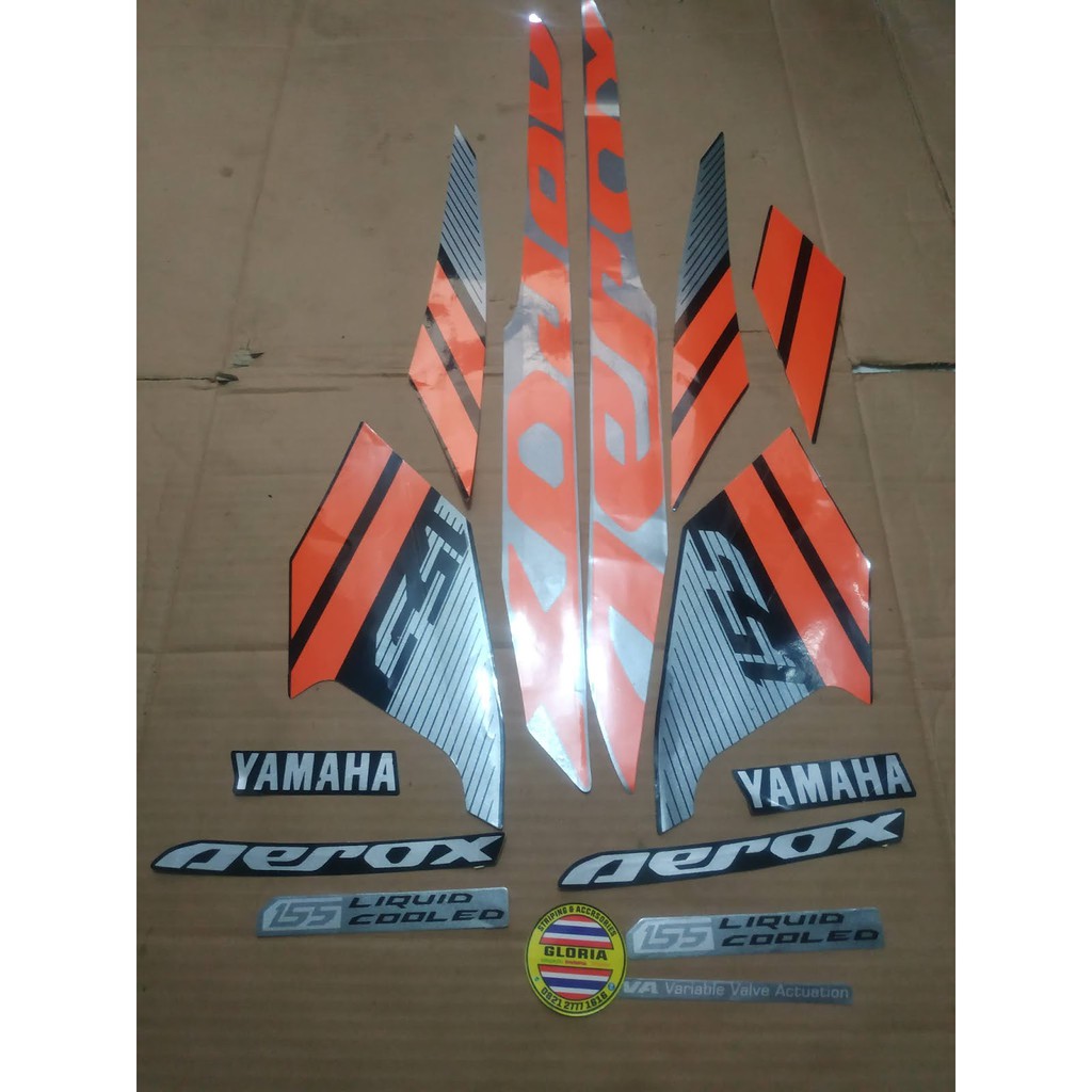 Striping List Body Aerox 155 2018 - Silver Hitam Orange
