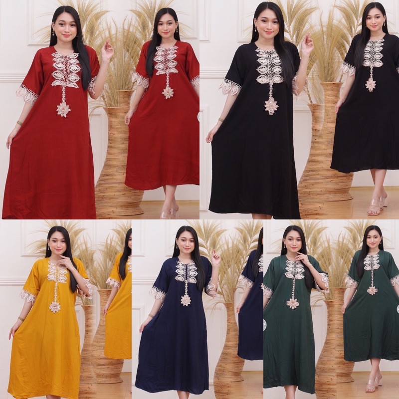 ✅🆓🆙 Daster Viral Serut Busui/Daster viral motif DASTER ARAB ZAHIRA MIDI | RESLETING DEPAN | RAYON SUPER | RENDA MILO ORI KAIN TEBAL GRID A