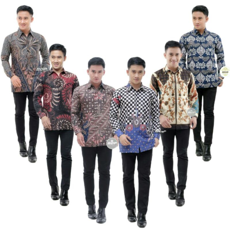 Diskon Atasan Kemeja Batik Pekalongan Lengan Panjang Seragam Kantor Batik Modern r0oAo0ViZjgVEK