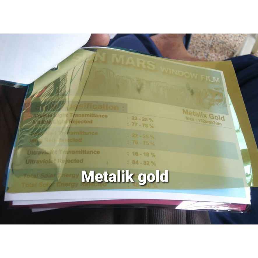 metalik gold merk sun mars kaca film terbaru