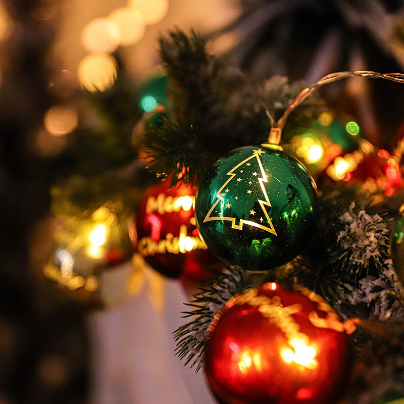 Lampu Gantung Bentuk Bola Warna-Warni Untuk Dekorasi Pohon Natal