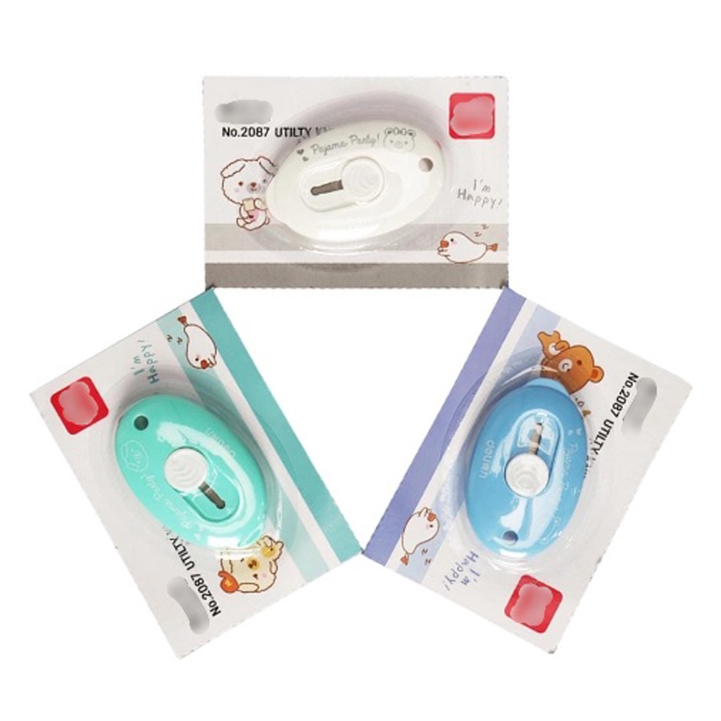 ❤️GTB❤️ Cutter Mini Portable Bentuk Oval Mini Cutter Polos Travel Kit Pemotong Kertas Paper Cutter Lucu S006 026