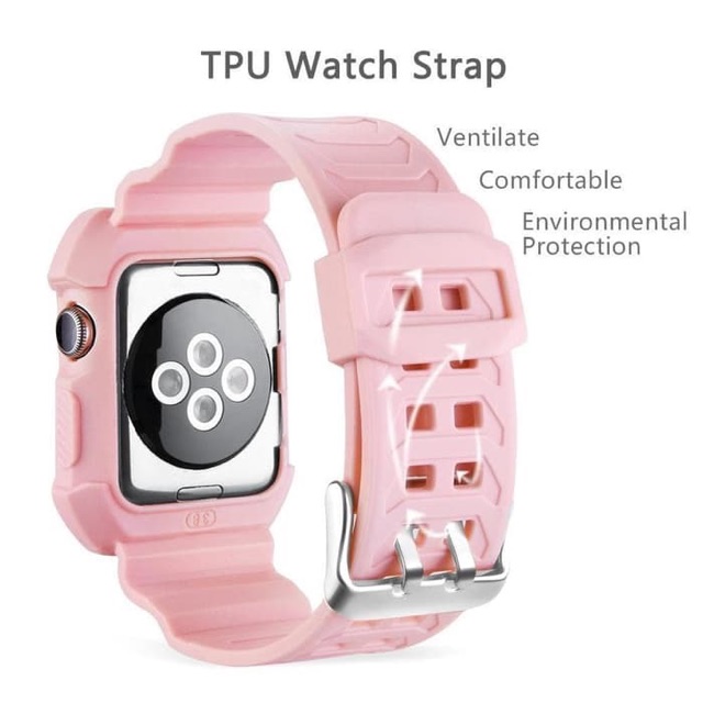 RUGGED CASE ARMOR APPLE WATCH Rubber sport Strap 44mm 42MM 38MM cover soft casing 40mm