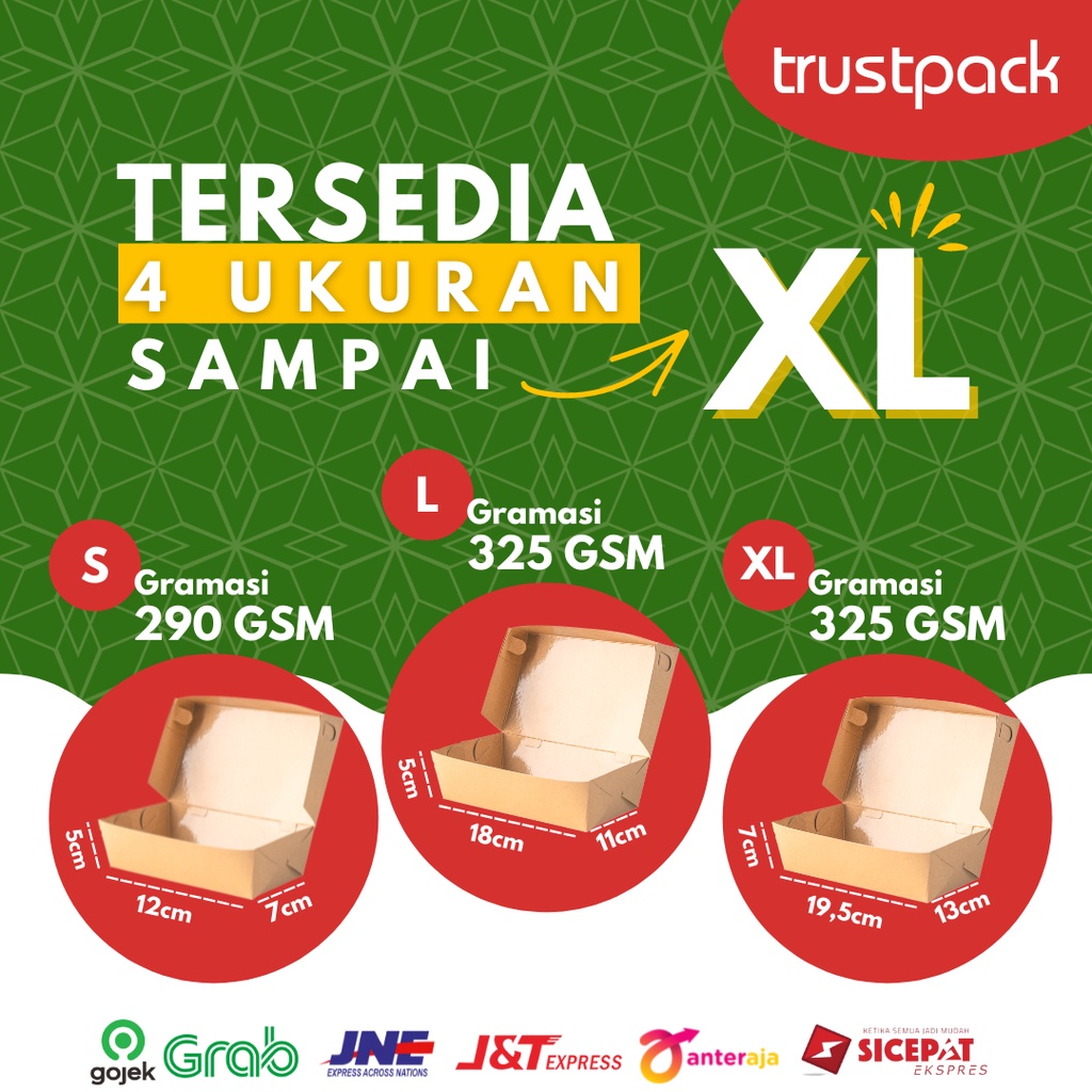 Paper Lunch Box Size M Laminasi / Kotak Makanan Kertas Eco