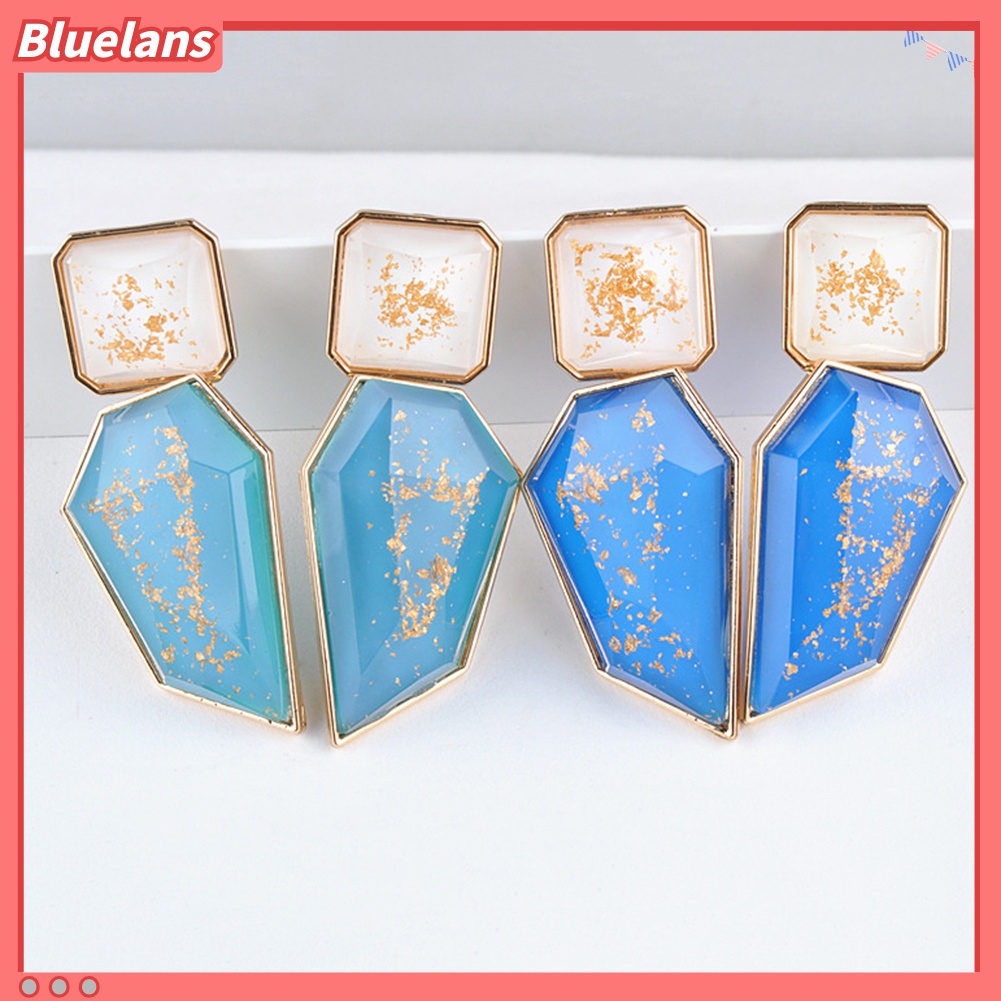 Anting Drop Geometris Irregular Bahan Akrilik Untuk Wanita