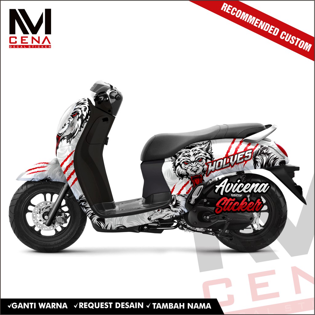 Sticker Striping Decal Scoopy Prestige New 2021 Decal Sticker New Scoopy Prestige 2021 Full white wo