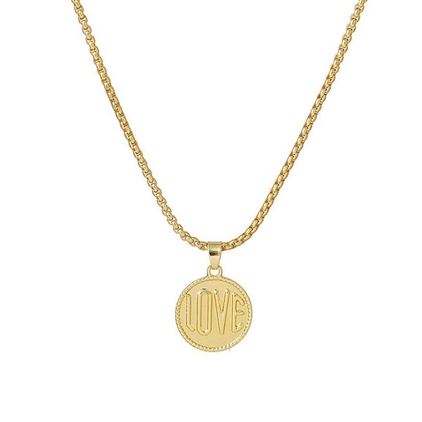 kalung simpel bulat love simple retro necklace jka239(3e2)