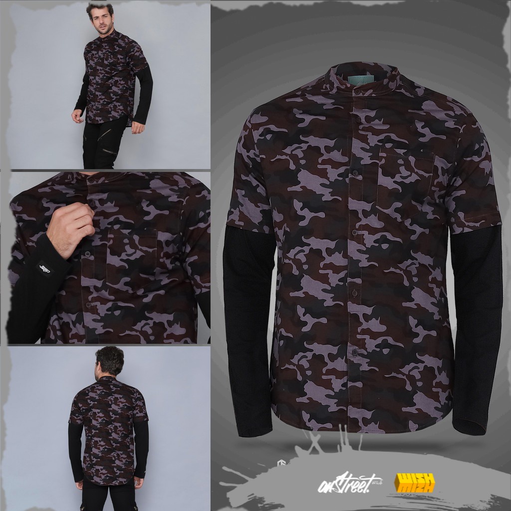 kemeja double layer onstreet camo original 979 - Kemeja camo diskon