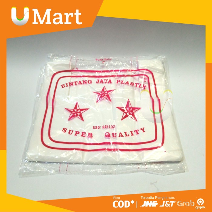 Kantong Plastik Bintang Ukuran 24 Besar Kresek Putih Susu