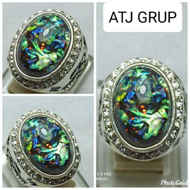 OBRAL HARGA TERMURAH CINCIN BATU AKIK BATU KALIMAYA BLACK OPAL JARONG