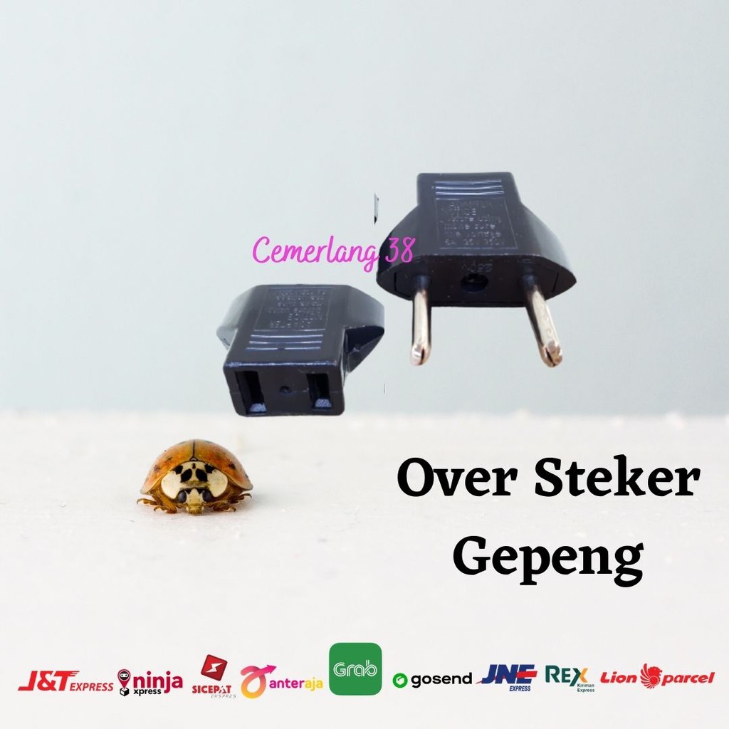 Over Steker Gepeng ke Bulat Converter Flat Round Plug Konversi Pipih