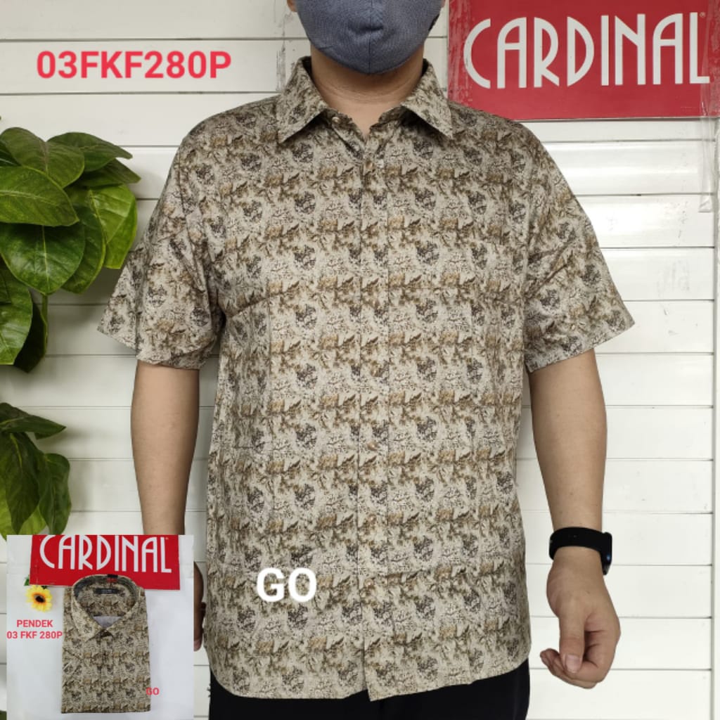 gof XL-3XL CARDINAL KEMEJA FORMAL PENDEK Batik RegularFit Pakaian Kemeja Kerja Pria Kantor Acara Resmi Pakaian Wisuda Original KFPB