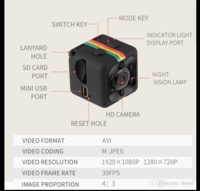 Kamera mini SQ11/ Spy cam camera SQ11 Full HD 1080P night vision