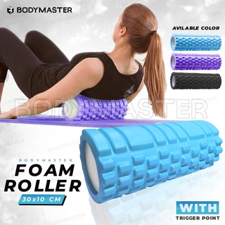 Foam Roller FLEXFIT Muscle Massage Yoga Gym Pilates with Trigger Point - 30x10cm