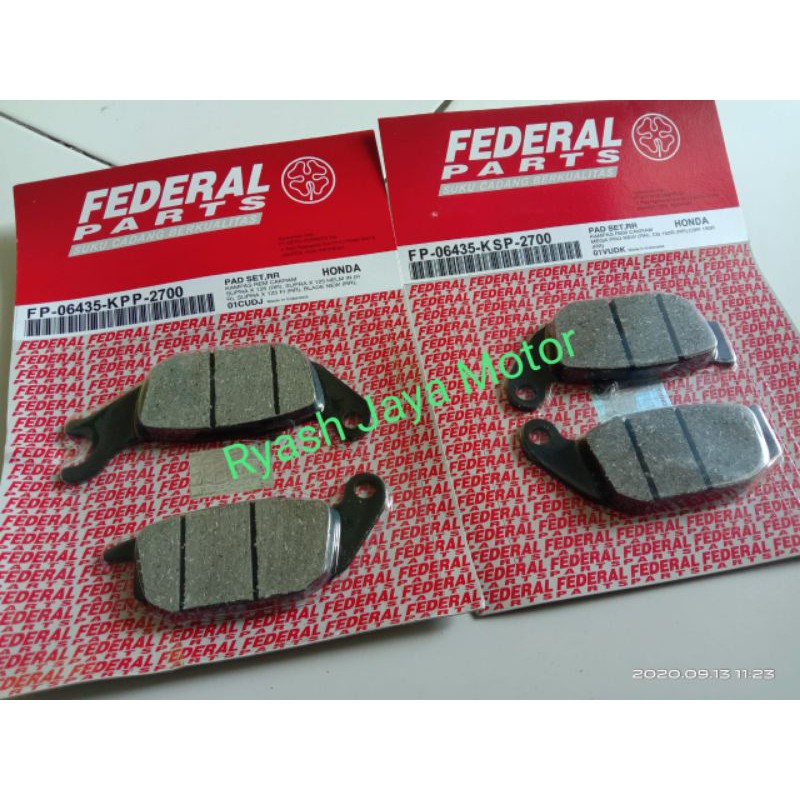 Paket kampas rem depan &amp; belakang Mega pro new/cb 150R/ CBR 150/ CBR 250R..Federal parts