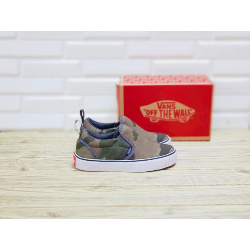 VANS SLIP ON ARMY KIDS READY SEPATU ANAK LAKI UMUR 3 TAHUN