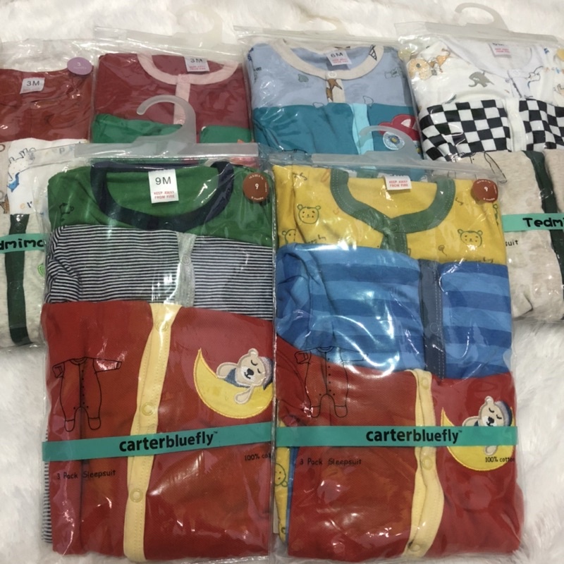 Sleepsuit Bayi Kaki Tutup Import / Piyama Bayi
