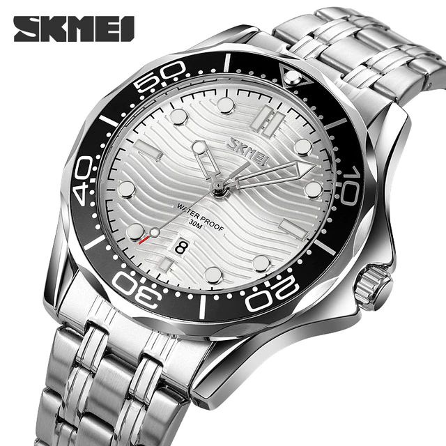 SKMEI 9276 Jam Tangan Pria Analog Tali Stainless Steel Luminous Display Business Watch WATCHKITE WKOS