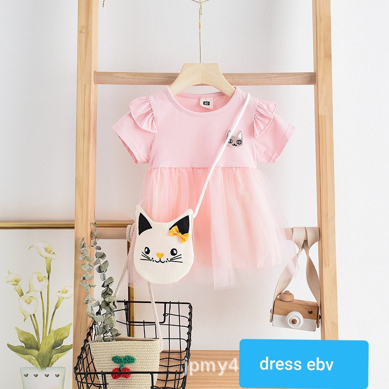 LittleAaron DRESS TWIN CATTY BAG 264 EBV Baju Dress Anak Perempuan Import 6 bulan - 3 tahun