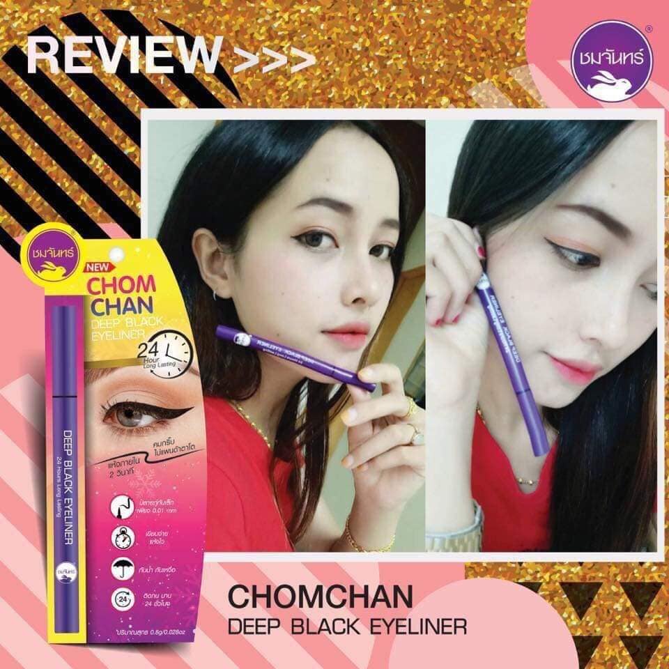 TERMURAH CHOM CHAN Deep Black Eyeliner 24 Hour Long Lasting | Eyeliner Anti Air Smudgeproof