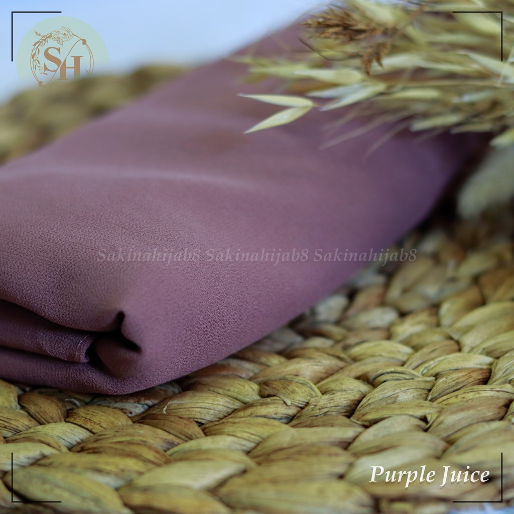 PROMO Pashmina Ceruty Babydoll 200x75 cm jahit tepi CHAPTER1-Purple Juice