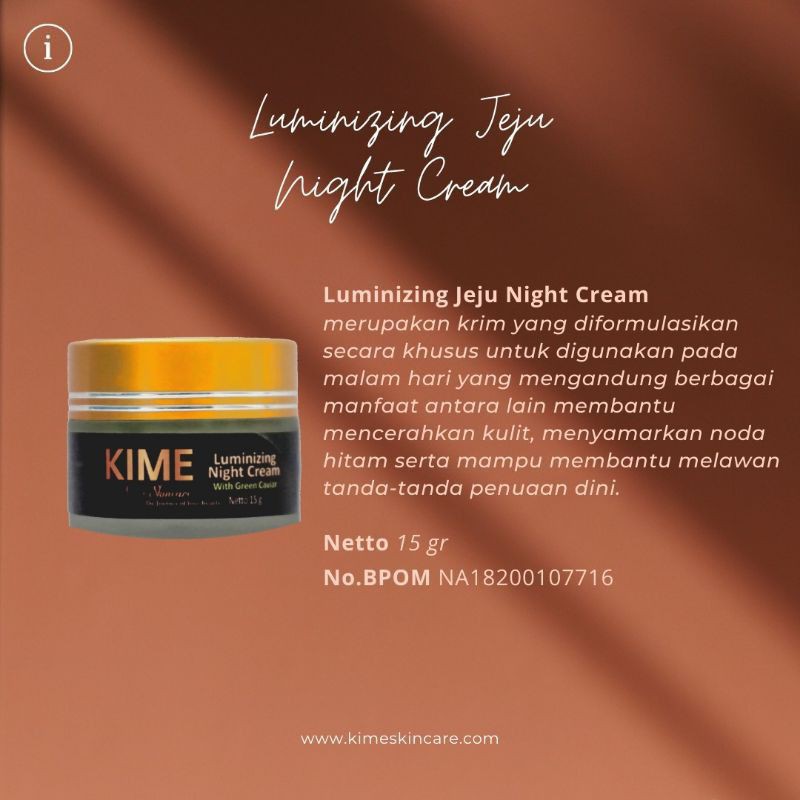 Kime Skincare Krim Malam Kime Night Cream Kime Krim Malam Bpom