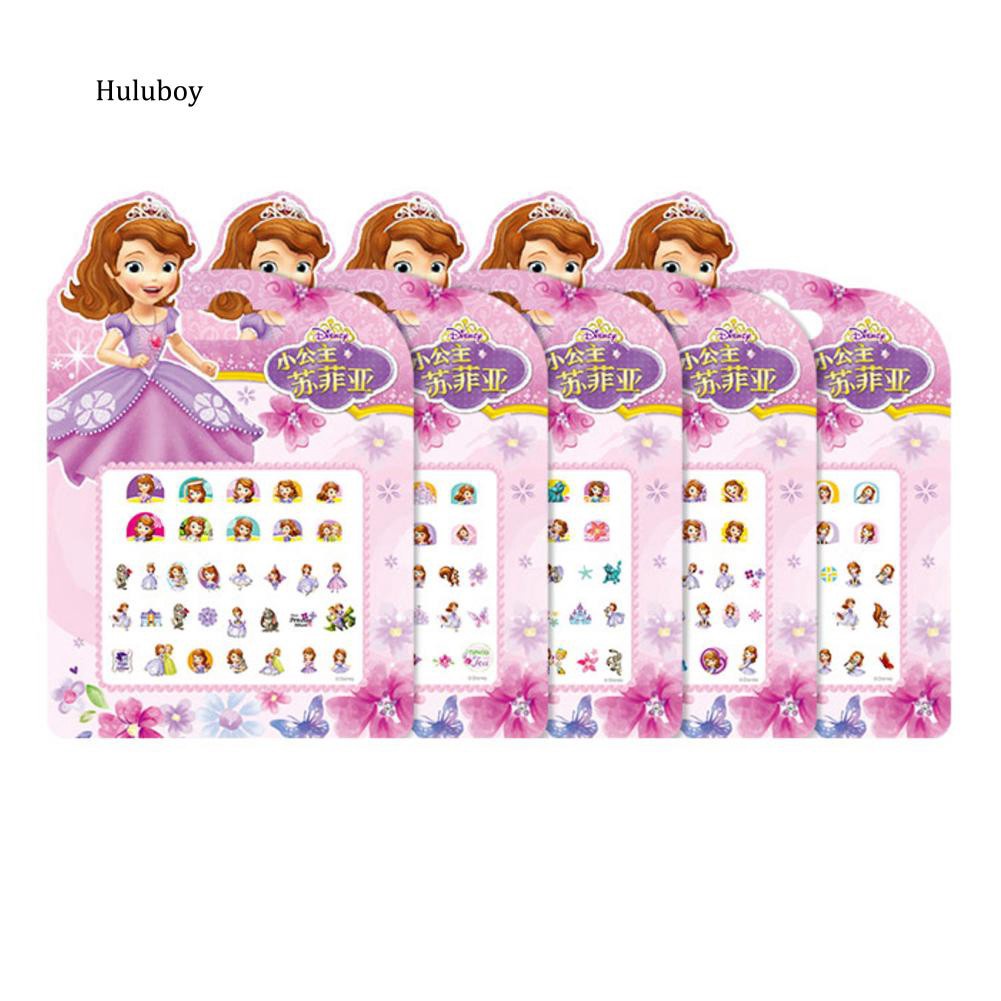 HLBY♠1Sheet Kids Girl Disney Princess Nail Stickers Self-adhesive Decals Decor