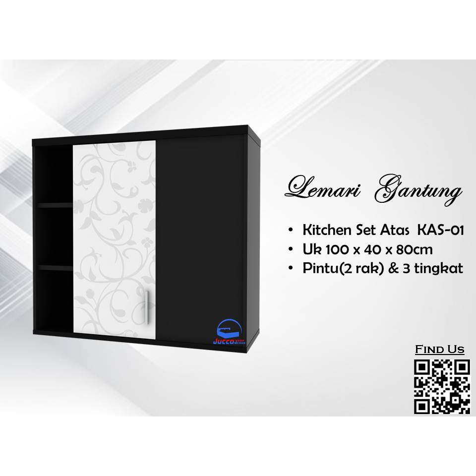 Lemari Gantung Sudut - Rak piring Gantung KAS01 Expo - Lemari Kitchen set Sayur - Medan