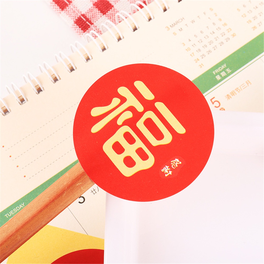 (Cod Tangding) 10pcs Stiker Label Fu Untuk Dekorasi Tahun Baru Cina / Tahun Baru