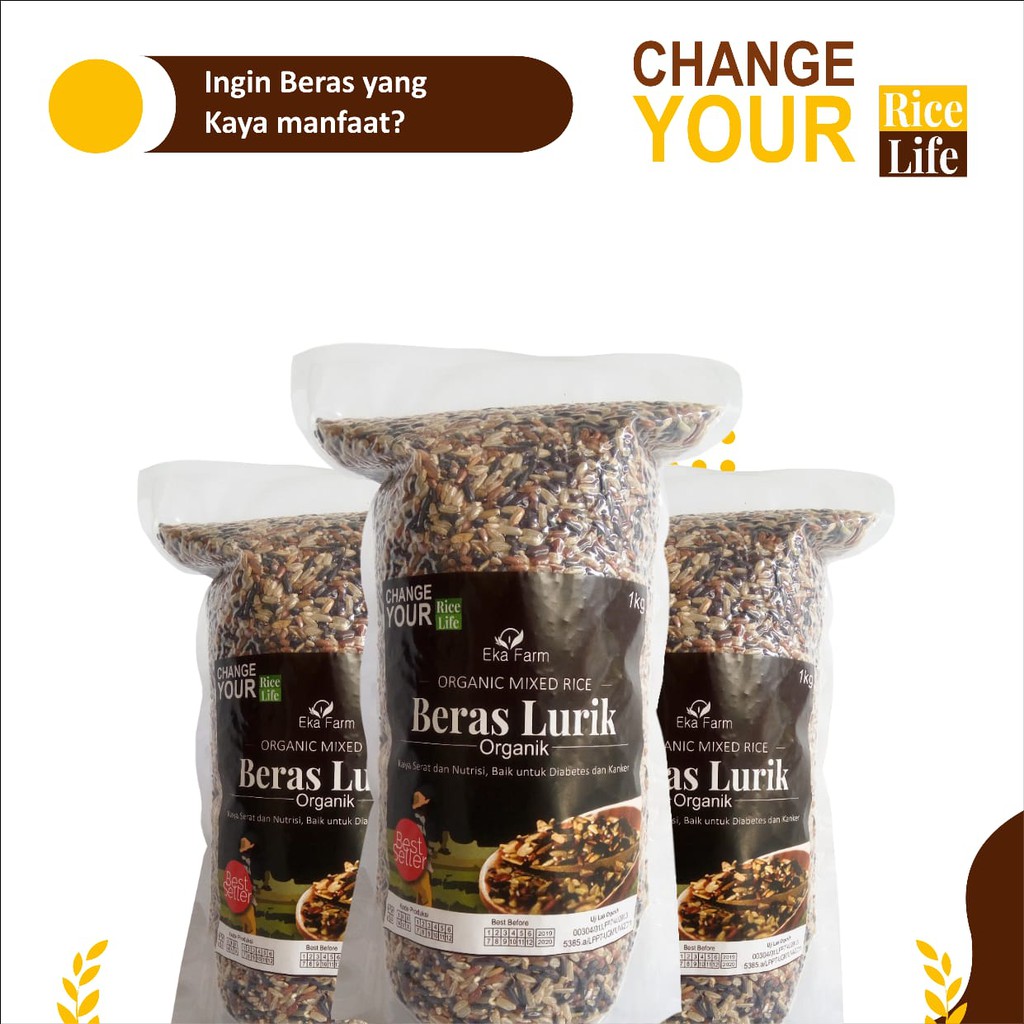 

Beras Lurik Mix Organik 1kg Vakum Eka Farm