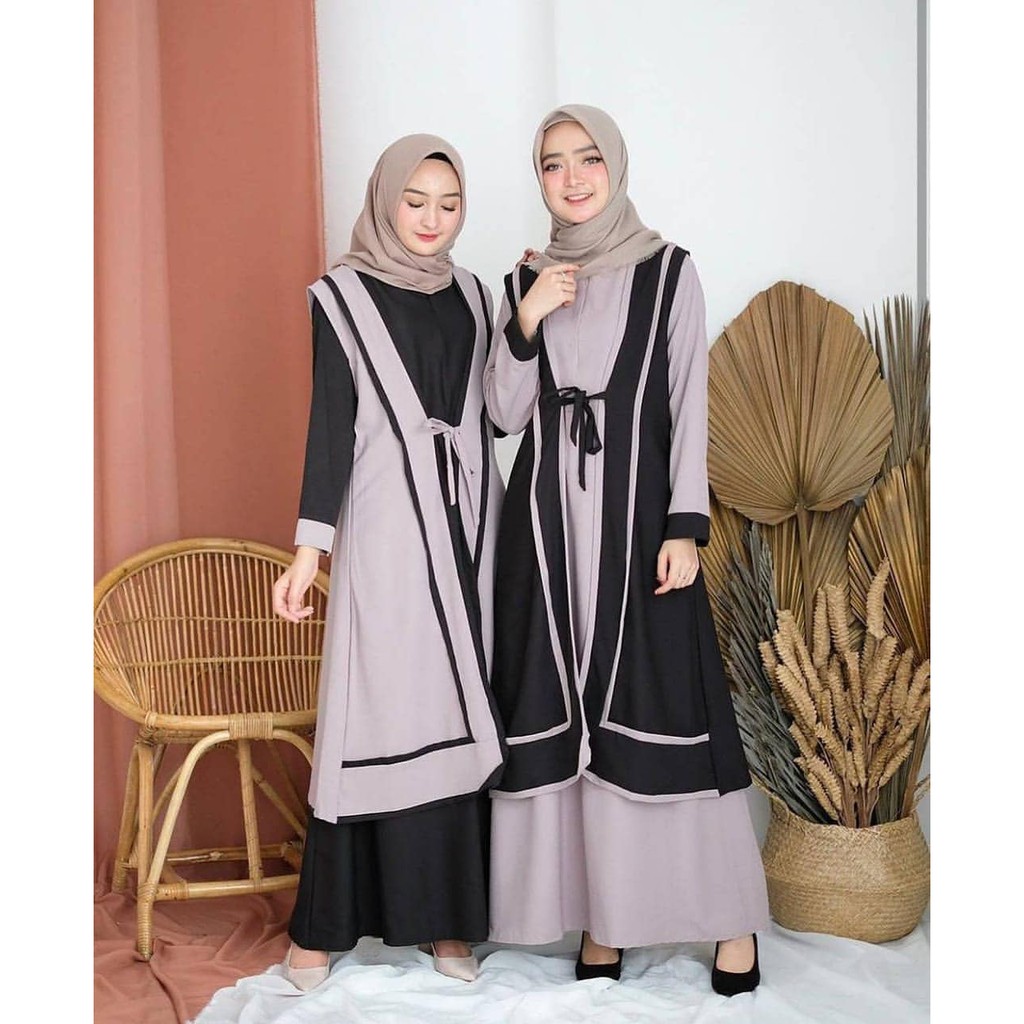 Claudya Dress Moscrepe Baju  Muslim Bandung Fashion Remaja  