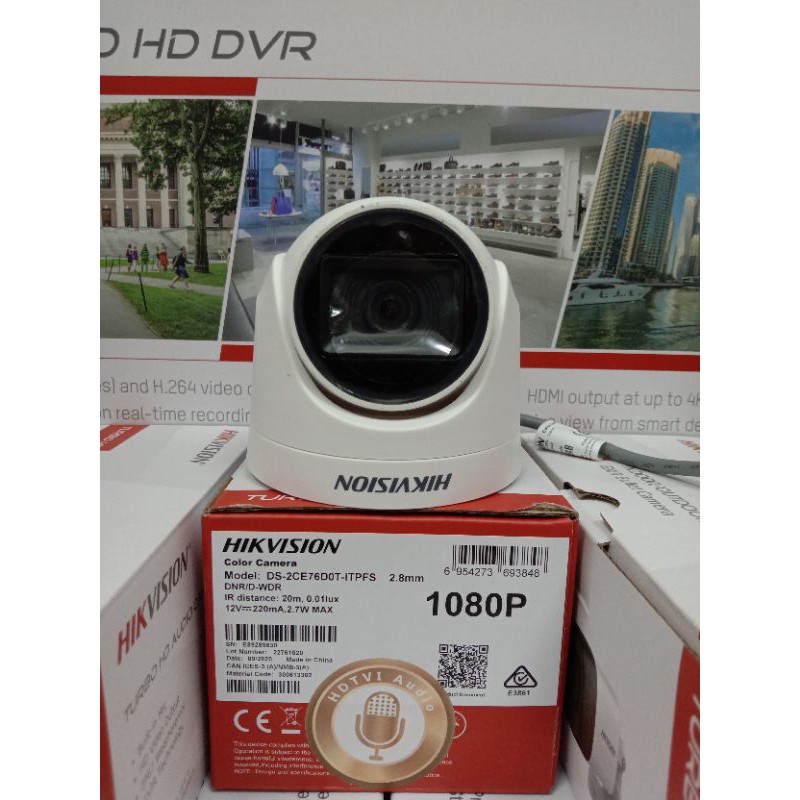 KAMERA CCTV HIKVISION 2MP DS-2CE76DOT-ITPFS BUILT-IN MIC AUDIO