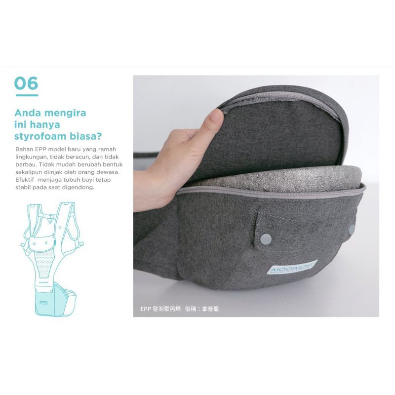 Mooimom - Breathable Hipseat Carrier / Gendongan Bayi