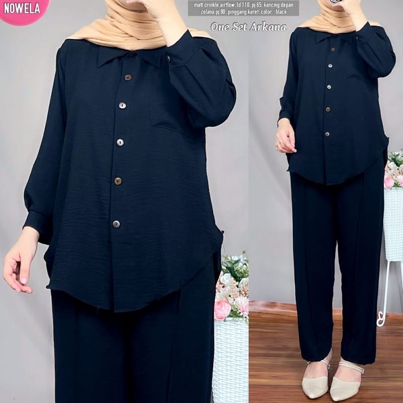 Setcel Crinkle murah / Setcel murah premium / setelan murah / setelan crinkle / setcel busuy-navy