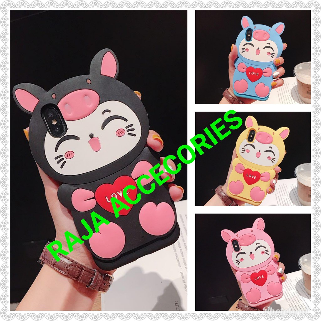 SOFT CASE KARAKTER 3D CAT LOVE OPPO A5 2020 A9 2020 F11 PRO A1K REALME C2 REALME 5 REALME 5 PRO