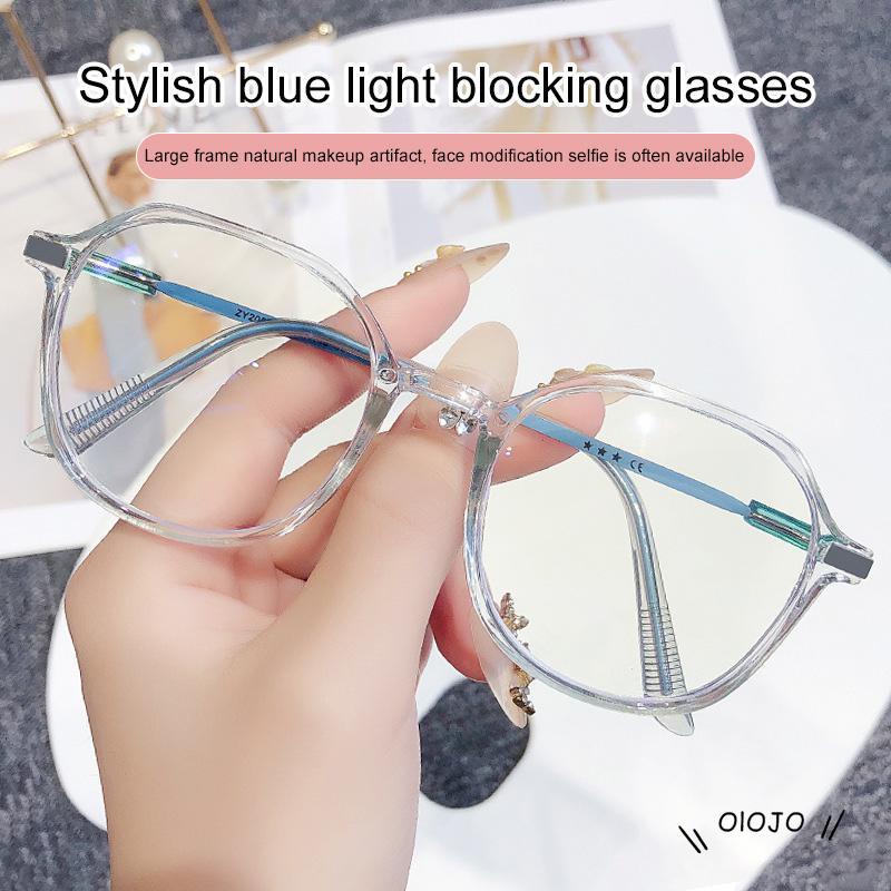 Kacamata Baca Anti Blue Light Dengan Frame Besar Bahan Metal Transparan - ol2