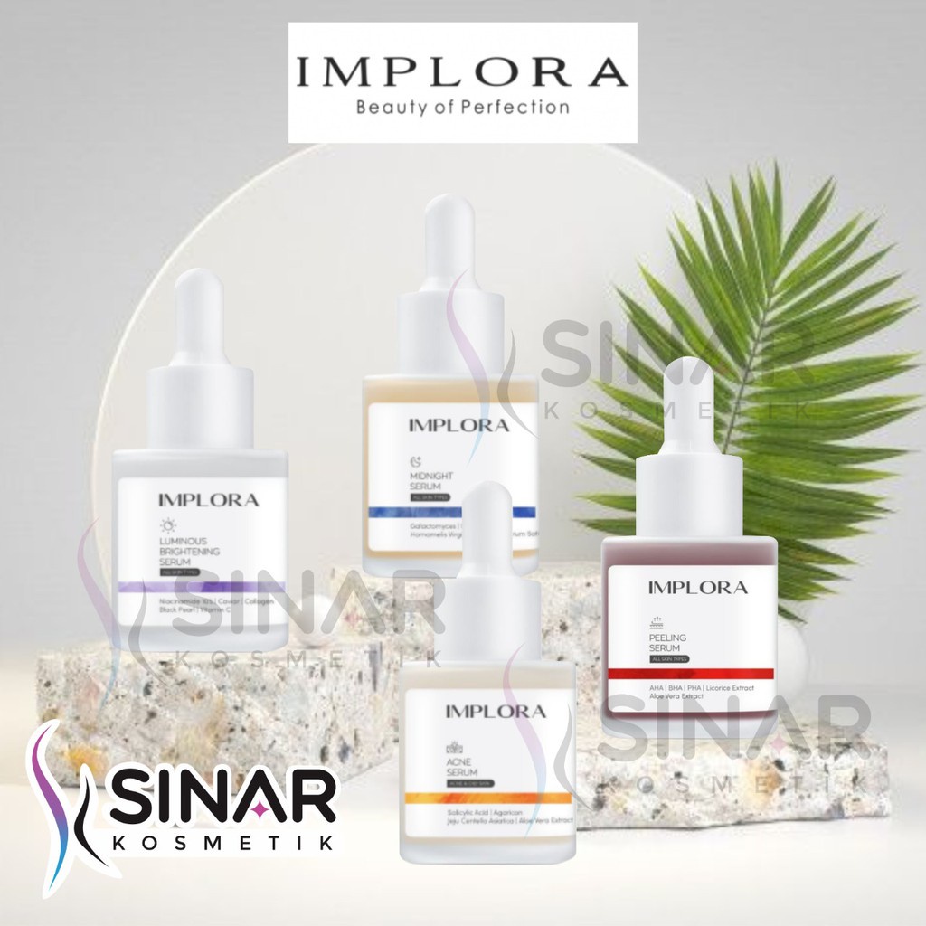 ✦SINAR✦Implora Serum | Acne | Midnight | Luminous Bright | Peeling | Hydrating | 24K Gold Serum Wajah - 20ml