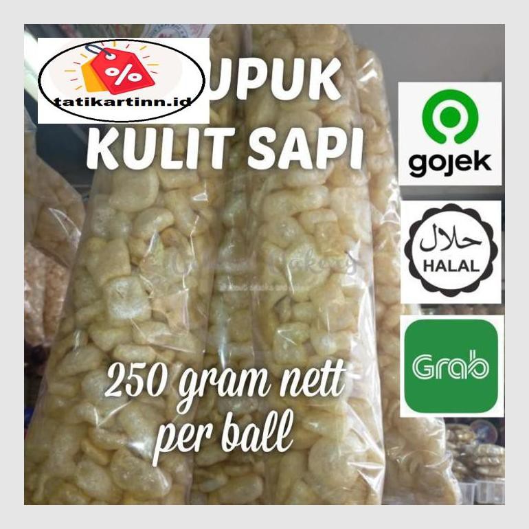 

S50Tat Kerupuk Kulit Sapi / Krupuk Jangek/ Krupuk / Rambak/ Kerupuk 250 Gram Atr05Ytt