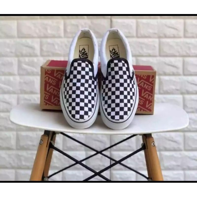 SEPATU Vans Checkerboard Slip On Catur PUTIH ORI VIETNAM BNIB