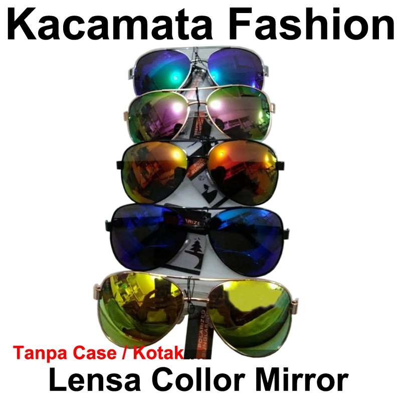 Kacamat Hitam Kacamata Fashion Aviator Sunglasses Kacamata Pria Wanita Kaca mata Anti UV