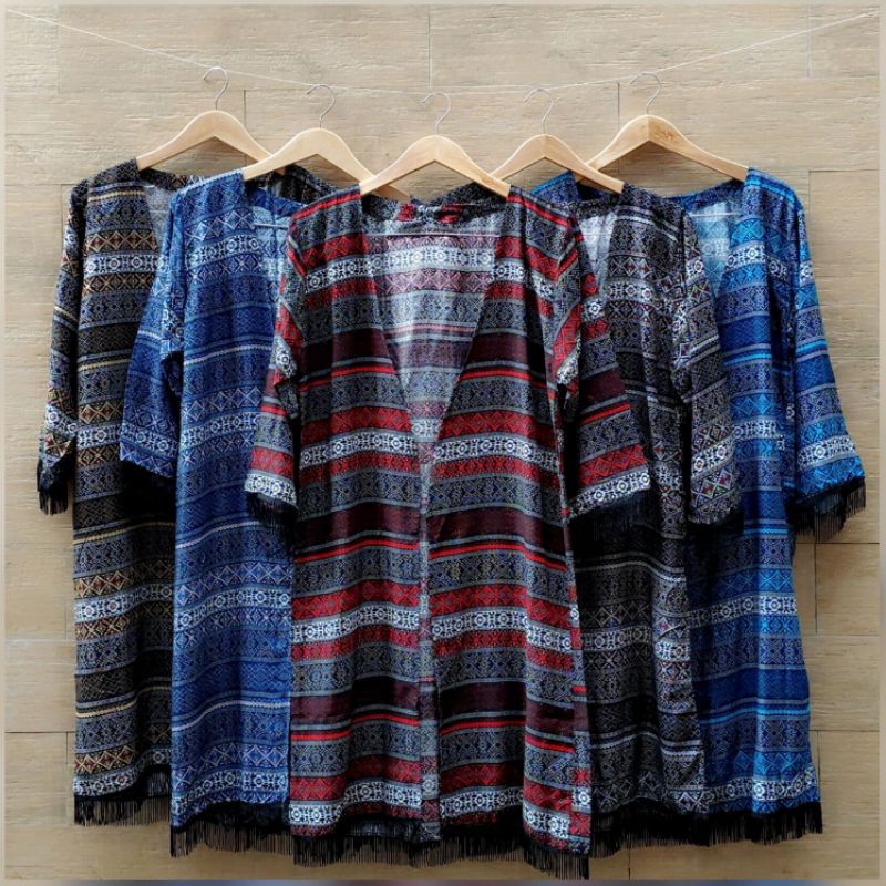 CARDIGAN RUMBAI PANJANG OUTER BOHEMIAN ETNIK BALI / FRINGE CARDY