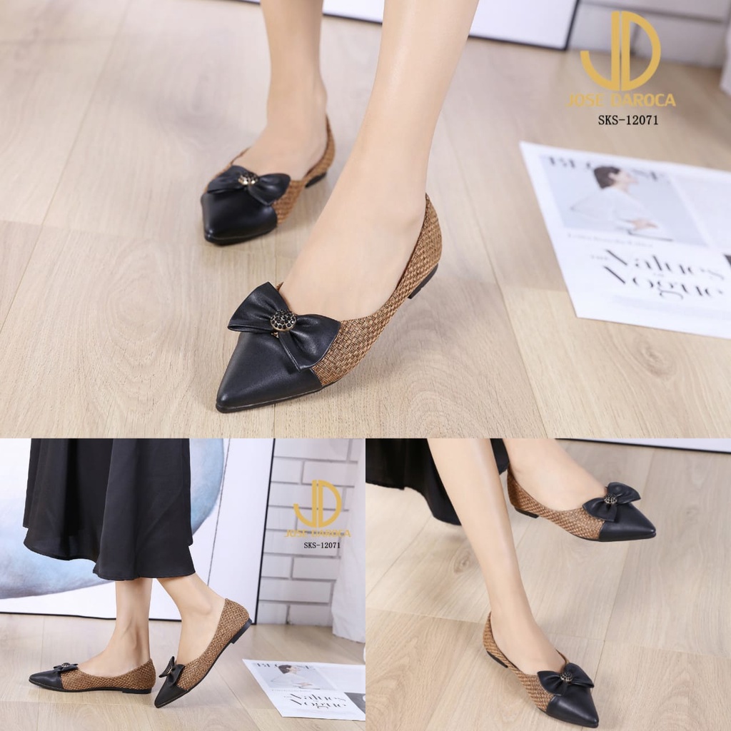 JOSE DAROCA Flat Shoes Modis Anyaman #SKS-12071# Original